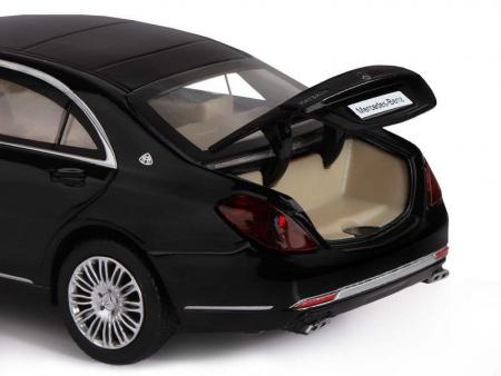 Фото Машина "АВТОПАНОРАМА" Mercedes-Benz S600, черный, 1/32, свет, звук, инерция, в/к 17,5*13,5*9 см | Инномарт
