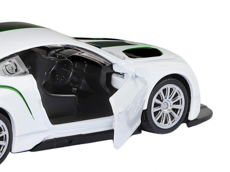 Фото Машина "АВТОПАНОРАМА" Bentley Continental GT3, белый, 1/43, инерция, в/к 17,5*12,5*6,5 см | Инномарт