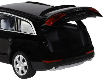 Фото Машина "АВТОПАНОРАМА" Audi Q7, черный, 1/32, свет, звук, инерция, в/к 17,5*13,5*9 см | Инномарт