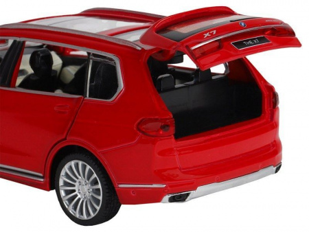 Фото Машина "АВТОПАНОРАМА" BMW X7, красный, 1/32, свет, звук, инерция, в/к 17,5*13,5*9 см | Инномарт