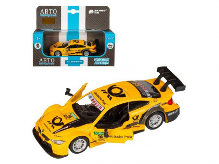 Фото Машина "АВТОПАНОРАМА" BMW M4, 1/44, желтый, инерция, откр. двери, в/к 17,5*12,5*6,5 см | Инномарт