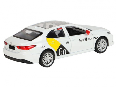 Фото Машина "АВТОПАНОРАМА" Яндекс GO Toyota Camry, 1/43, белый, инерция, откр. двери, 17,5*12,5*6,5 см | Инномарт
