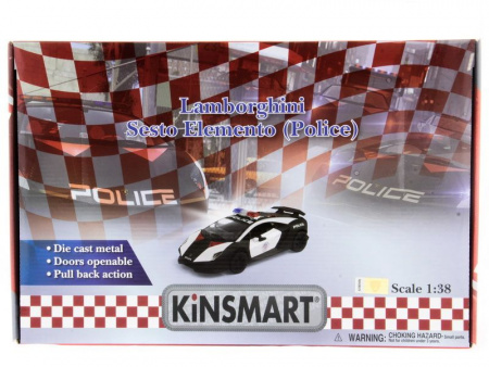 Фото Машина Kinsmart 1:40 Lamborghini Police Sesto Elemento в асс. инерция (1/12шт.) б/к | Инномарт