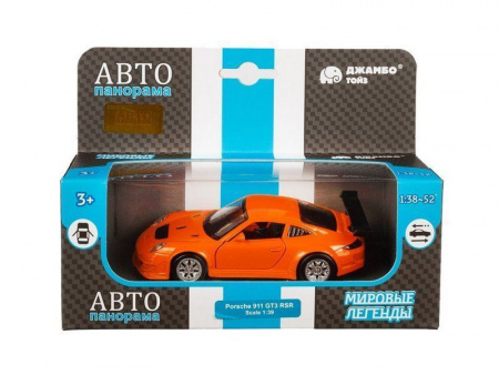 Фото Машина "АВТОПАНОРАМА" Porsche 911 GT3 RSR, оранжевый, 1/39, инерция, в/к 17,5*12,5*6,5 см | Инномарт