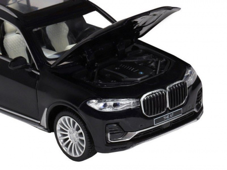 Фото Машина "АВТОПАНОРАМА" BMW X7, черный, 1/32, свет, звук, инерция, в/к 17,5*13,5*9 см | Инномарт