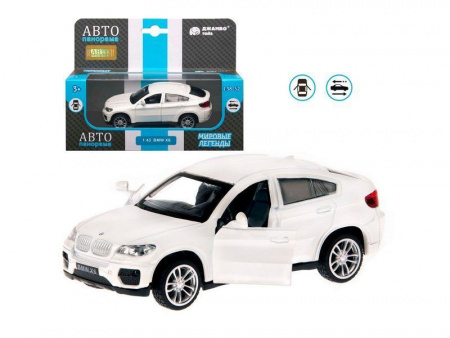 Фото Машина "АВТОПАНОРАМА" BMW X6, 1/43, белый, инерция, откр. двери, в/к 17,5*12,5*6,5 см | Инномарт