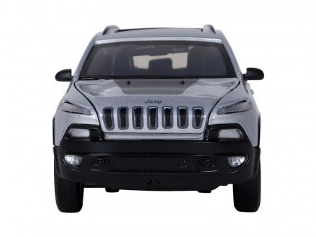 Фото Машина "АВТОПАНОРАМА" Jeep Cherokee, 1/32, серебряный, инерция, свет, звук, в/к 17,5*13,5*9 см | Инномарт