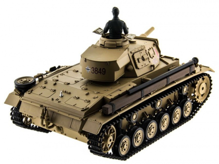 Фото Р/У танк Heng Long 1/16 Panzerkampfwagen III (Германия) 2.4G RTR PRO песочный | Инномарт