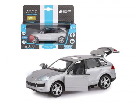 Фото Машина "АВТОПАНОРАМА" Porsche Cayenne S, серебряный, 1/32, свет, звук, инерция, в/к 17,5*13,5*9 см | Инномарт