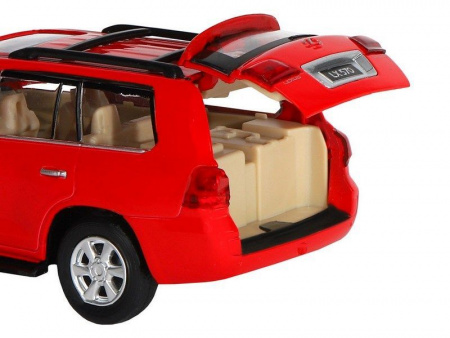 Фото Машина "АВТОПАНОРАМА" Lexus LX570, красный, 1/32, свет, звук, инерция, в/к 17,5*13,5*9 см | Инномарт