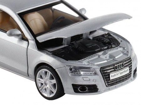 Фото Машина "АВТОПАНОРАМА" Audi A7, серебряный, 1/32, свет, звук, инерция, в/к 17,5*13,5*9 см | Инномарт