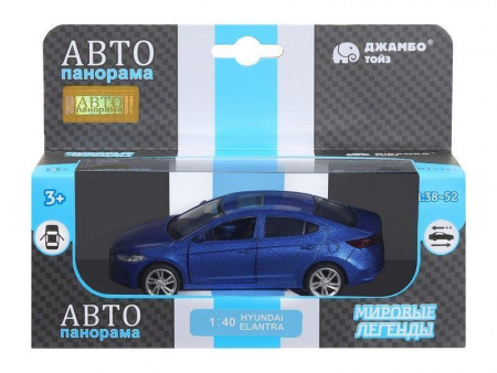 Фото Машина "АВТОПАНОРАМА" HYUNDAI ELANTRA, синий, 1/40, инерция, в/к 17,5*12,5*6,5 см | Инномарт