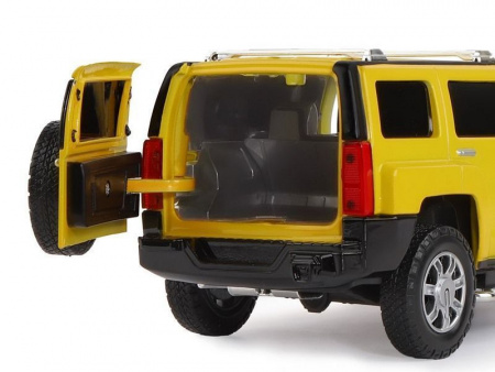 Фото Машина "АВТОПАНОРАМА" Hummer H3, желтый, 1/24, свет, звук, в/к 24,5*12,5*10,5 см | Инномарт
