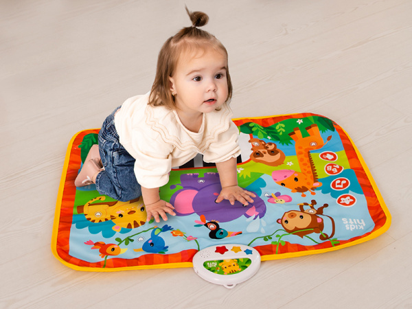 Интерактивная игрушка Kids Hits Музыкальный коврик с огоньками Обезьянка и ее друзья | Инномарт