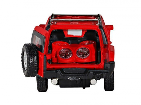 Фото Машина "АВТОПАНОРАМА" Hummer H3, красный, 1/32, свет, звук, инерция, в/к 17,5*13,5*9 см | Инномарт