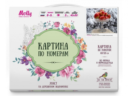 Фото Картина по номерам 40х50 Яблоки на снегу (27 цветов) | Инномарт