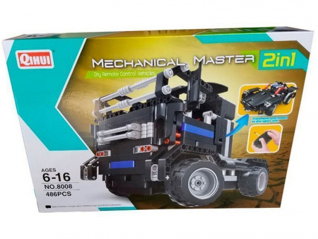 Фото Р/У конструктор Qihui Mechanical Master 2 в 1 Тягач и Спорткар (486 деталей) | Инномарт