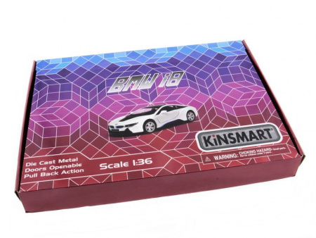 Фото Машина Kinsmart BMW i8 инерция (1/12шт.) 1:36 б/к | Инномарт