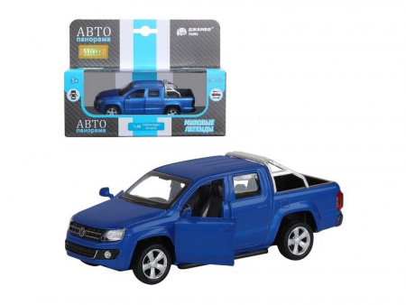 Фото Машина "АВТОПАНОРАМА" Volkswagen Amarok, синий, 1/46, инерция, откр. двери, в/к 17,5*12,5*6,5 см | Инномарт