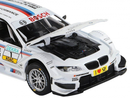 Фото Машина "АВТОПАНОРАМА" BMW M3 DTM, белый, 1/32, свет, звук, инерция, в/к 17,5*13,5*9 см | Инномарт