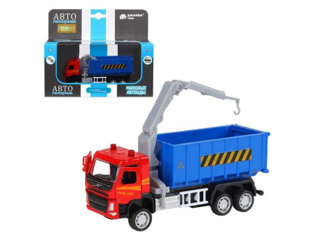 Фото Машина "АВТОПАНОРАМА" VOLVO FM "Мусоровоз", синий, 1/72, инерция, в/к 17,5*13*6,5 см | Инномарт