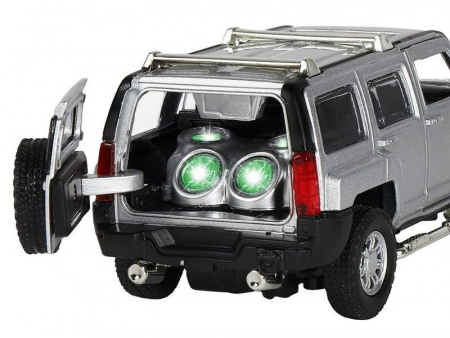 Фото Машина "АВТОПАНОРАМА" Hummer H3, серебряный, 1/32, свет, звук, инерция, в/к 17,5*13,5*9 см | Инномарт