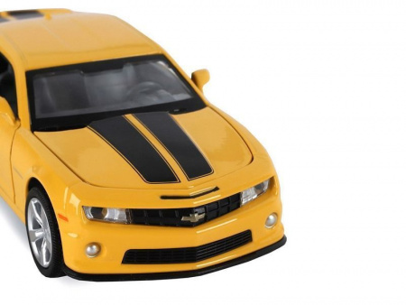 Фото Машина "АВТОПАНОРАМА" Chevrolet Camaro SS, желтый, 1/32, свет, звук, инерция, в/к 17,5*13,5*9 см | Инномарт
