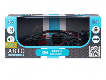 Фото Машина "АВТОПАНОРАМА" Lamborghini SVJ, 1/24, черный, свет, звук, в/к 24,5х12,5х10,5 см | Инномарт