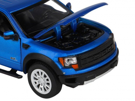 Фото Машина "АВТОПАНОРАМА" Ford F-150 SVT Raptor, синий, 1/34, свет, звук, инерция, в/к 20*10*11 см | Инномарт