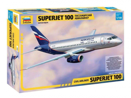 Фото Сборная модель ZVEZDA Региональный пассажирский авиалайнер Superjet 100, 1/144 | Инномарт