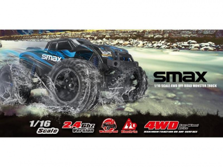 Фото Радиоуправляемый монстр Remo Hobby SMAX (синий) 4WD 2.4G 1/16 RTR | Инномарт