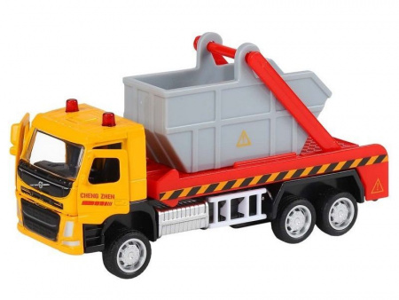 Фото Машина "АВТОПАНОРАМА" VOLVO FM "Мусоровоз", желтый-серый, 1/72, инерция, в/к 17,5*13*6,5 см | Инномарт