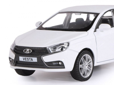 Фото Машина "АВТОПАНОРАМА" LADA VESTA седан, 1/24, белый, свет. звук. эффекты, в/к 24,5*12,5*10,5 см | Инномарт