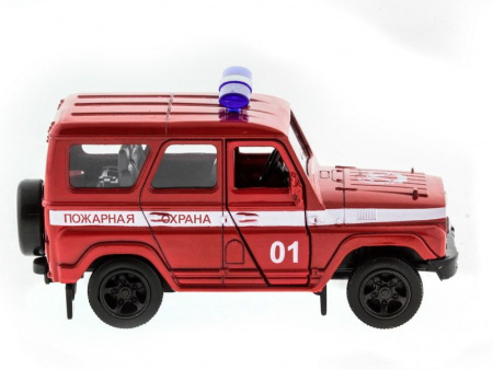 Фото Машина "АВТОПАНОРАМА" инерц. УАЗ-469 (пожарная) 1/50, в/к 12*7*5,5 см | Инномарт