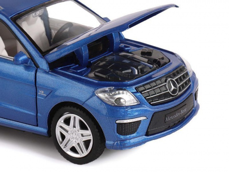 Фото Машина "АВТОПАНОРАМА" Mercedes-Benz ML63 AMG, синий, 1/32, свет, звук, инерция, в/к 17,5*13,5*9 см | Инномарт