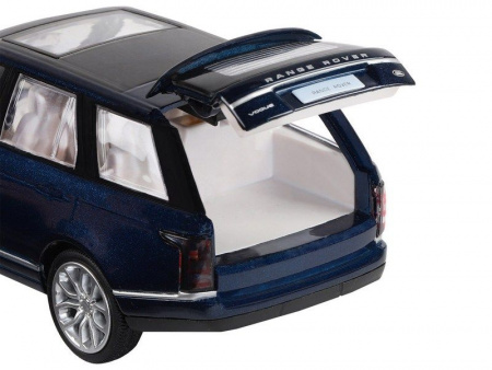 Фото Машина "АВТОПАНОРАМА" 2013 Range Rover, темно-синий, 1/34, свет, звук, инерция, в/к 17,5*13,5*9 см | Инномарт