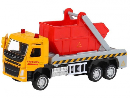 Фото Машина "АВТОПАНОРАМА" VOLVO FM "Мусоровоз", желтый-красный, 1/72, инерция, в/к 17,5*13*6,5 см | Инномарт