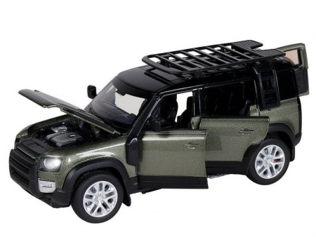 Фото Машина "АВТОПАНОРАМА" Land Rover Defender 110, 1/32, зеленый, свет, звук, в/к 17,5*13,5*9 см | Инномарт