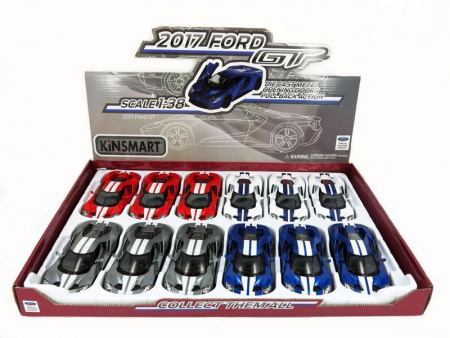 Фото Машина Kinsmart 1:38 2017 Ford GT with printing инерция (1/12шт.) б/к | Инномарт