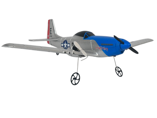 Радиоуправляемый самолет Volantex RC Mustang 400мм (синий) 2.4G 2ch LiPo RTF with Gyro | Инномарт