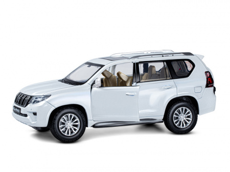 Фото Машина "АВТОПАНОРАМА" Land Cruiser Prado, 1/24, белый, свет, звук, в/к 24,5х12,5х10,5 см | Инномарт