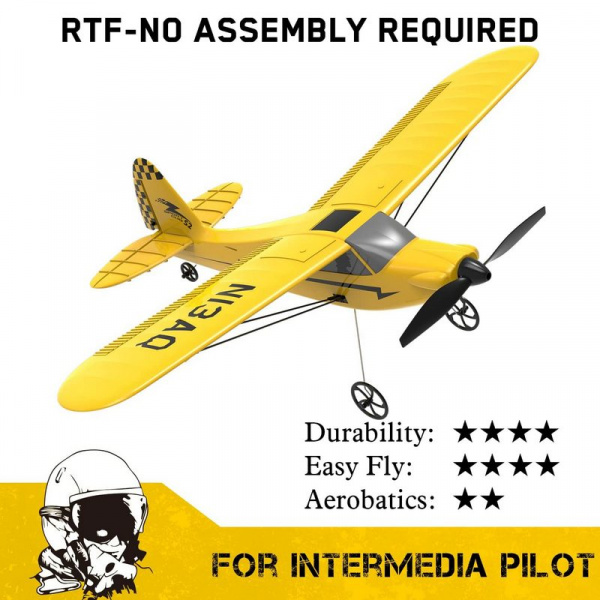 Радиоуправляемый самолет Volantex RC Sport Cub 400мм (желтый) 2.4G 3ch LiPo RTF with Gyro | Инномарт