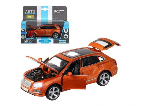 Фото Машина "АВТОПАНОРАМА" Bentley Bentayga, оранжевый, 1/34, свет, звук, инерция, в/к 17,5*13,5*9 см | Инномарт