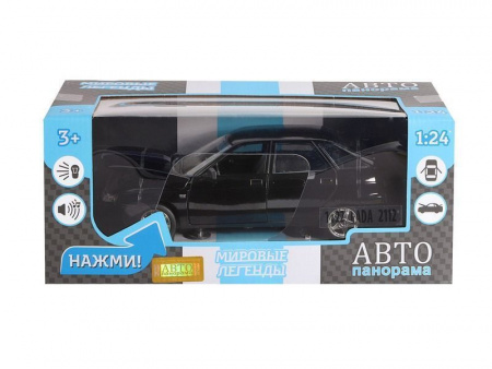 Фото Машина "АВТОПАНОРАМА" ВАЗ 2112, 1/22, черный, инерция, в/к 24,5*12,5*10,5 см | Инномарт
