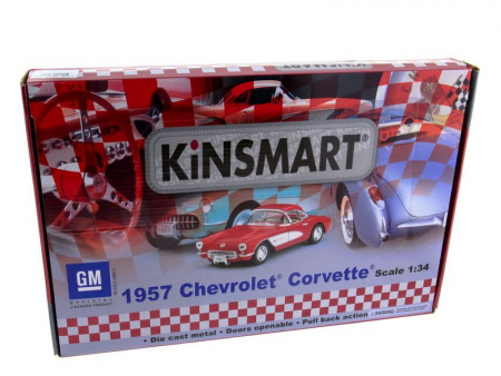 Фото Машина Kinsmart "Chevrolet Corvette 1957" инерция (1/12шт.) 1:34 б/к | Инномарт