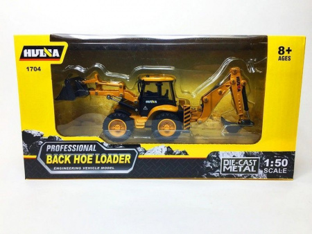 Фото Металлический колесный экскаватор HUI NA TOYS 1/50 | Инномарт