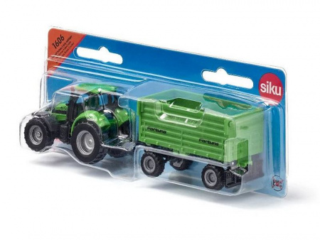 Фото Трактор Siku 1606 Deutz-Fahr Agrotron 265 с четырехколесным прицепом | Инномарт