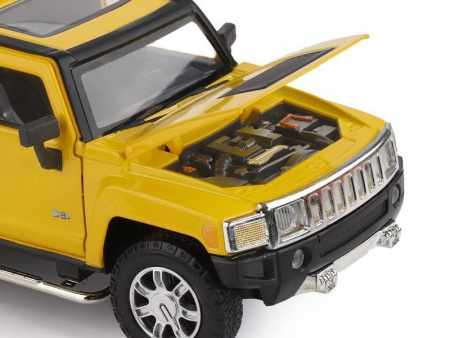 Фото Машина "АВТОПАНОРАМА" Hummer H3, желтый, 1/24, свет, звук, в/к 24,5*12,5*10,5 см | Инномарт