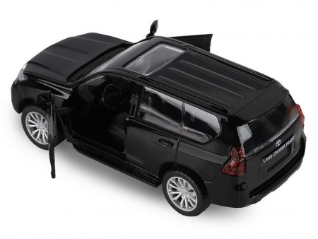 Фото Машина "АВТОПАНОРАМА" Land Cruiser Prado, черный, 1/42, инерция, в/к 17,5*12,5*6,5 см | Инномарт
