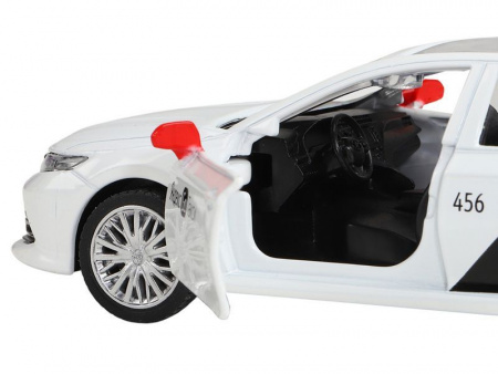 Фото Машина "АВТОПАНОРАМА" Яндекс GO Toyota Camry, 1/43, белый, инерция, откр. двери, 17,5*12,5*6,5 см | Инномарт